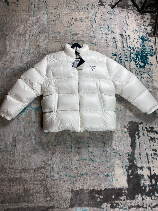 Prada re-nylon hooded down jacket