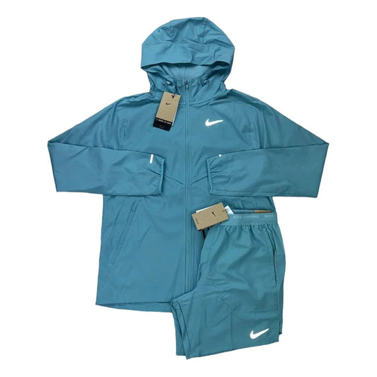 NIKE - DENIM TURQOUISE WINDRUNNER & SHORTS SET