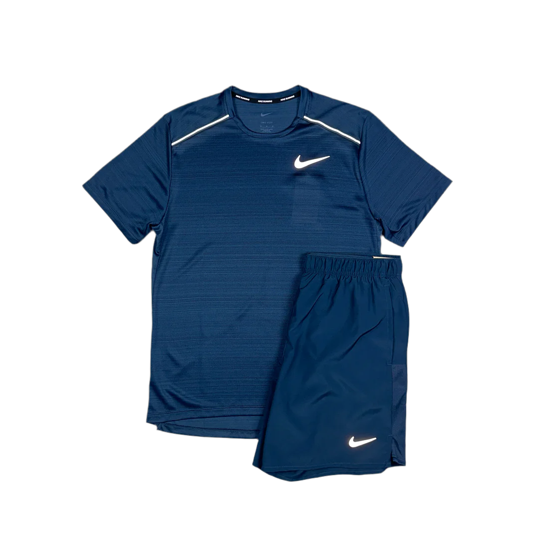 NIKE - ARMOURY NAVY MILER 1.0 & CHALLENGER SHORTS SET